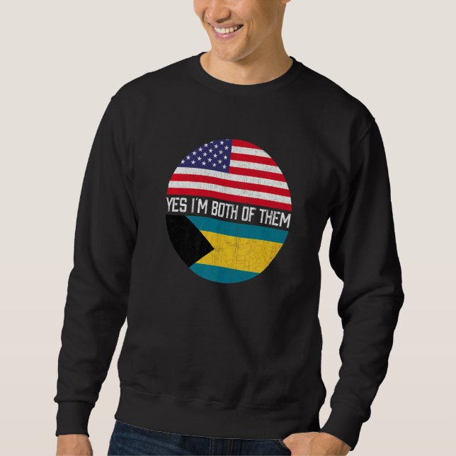 Halb-Amerikaner Half-Bahamian US-Flaggenfamilie He Sweatshirt (Vorderseite)