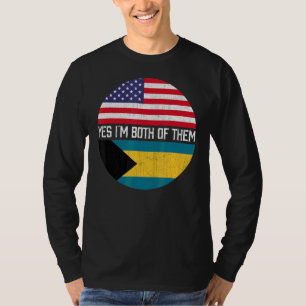 Halb-Amerikaner Half-Bahamian US-Flaggenfamilie He T-Shirt