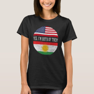 Halb-Amerikaner Half Kurdisch USA Flag Kurdistan H T-Shirt