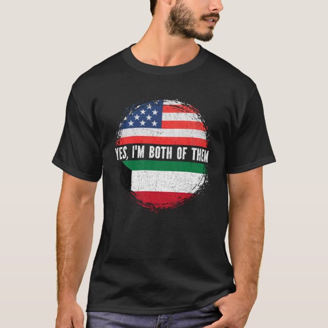 Halb-Amerikaner Half Kuwaiti USA Flag Kuwait T-Shirt (Vorderseite)