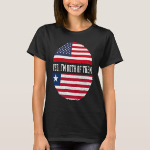 Halb-Amerikaner Half Liberian USA Flag Liberia Her T-Shirt