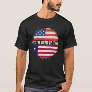 Halb-Amerikaner Half Liberian USA Flag Liberia T-Shirt