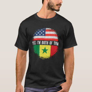 Halb-Amerikaner Half Senegalese USA Flagge Senegal T-Shirt