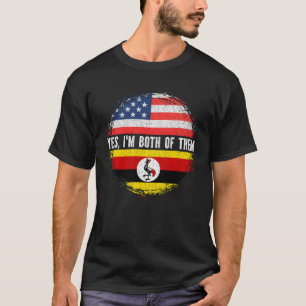 Halb-Amerikaner Half-Ugander-USA-Flagge Uganda T-Shirt