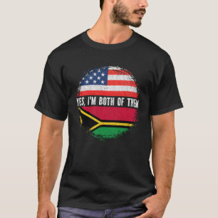 Halb-Amerikaner Half Vanuatuan USA Flag Vanuatu T-Shirt