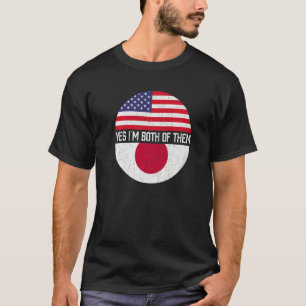 Halb Amerikaner Hälfte japanische Flagge Familie H T-Shirt