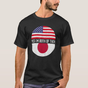 Halb Amerikaner Hälfte japanische Flagge Familie H T-Shirt