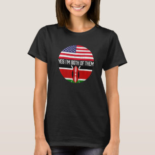 Halb Amerikaner Hälfte kenianische Flagge Familie T-Shirt