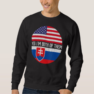 Halb Amerikaner Hälfte slowakische Flagge Familie  Sweatshirt