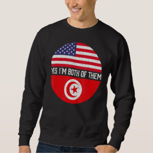 Halb Amerikaner Hälfte tunesische Flagge Familie H Sweatshirt