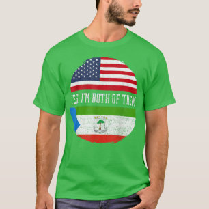 Halb Amerikanisch Halb Äquatorialguineisch USA-Fla T-Shirt