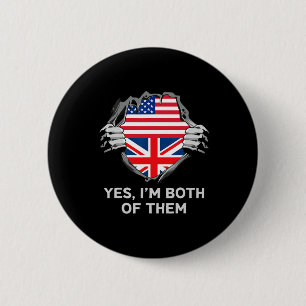 Halb Amerikanisch Halb Britisch USA England Flagge Button