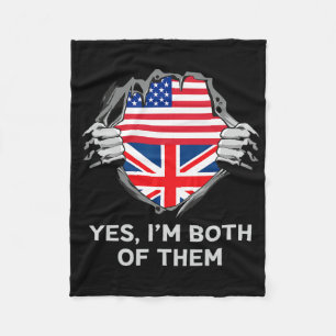 Halb Amerikanisch Halb Britisch USA England Flagge Fleecedecke