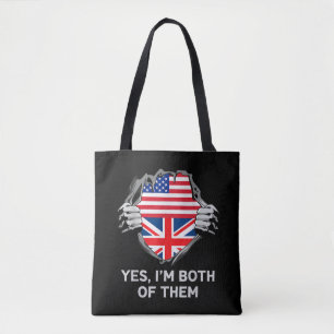 Halb Amerikanisch Halb Britisch USA England Flagge Tasche