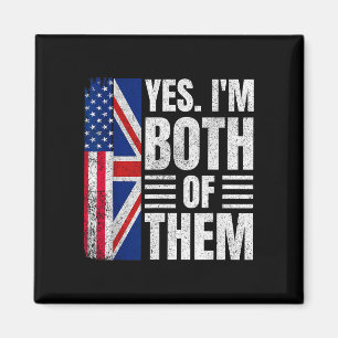 Halb amerikanisch halb britisch USA-Flagge Vereini Magnet
