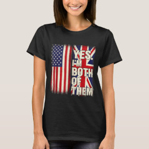 Halb amerikanisch halb britisch USA-Flagge Vereini T-Shirt