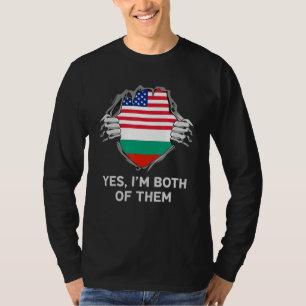 Halb Amerikanisch Halb Bulgarisch USA Bulgarien Fl T-Shirt