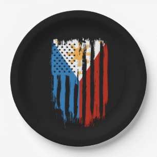 Halb Amerikanisch Halb Filipino Philippinen-Flagge Pappteller