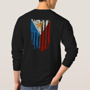 Halb Amerikanisch Halb Filipino Philippinen-Flagge T-Shirt