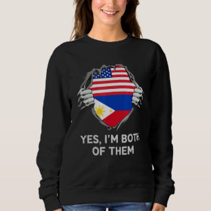 Halb Amerikanisch Halb Filipino USA Philippinen Fl Sweatshirt