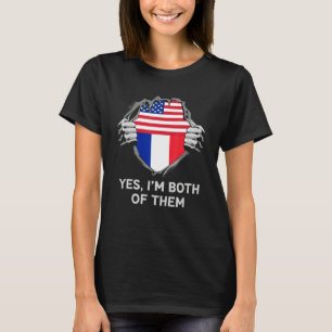 Halb Amerikanisch Halb Französisch USA Frankreich  T-Shirt