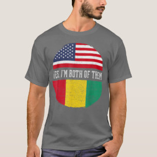 Halb Amerikanisch Halb Guineisch USA-Flagge Guinea T-Shirt