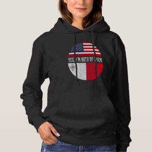 Halb Amerikanisch Halb Maltesisch USA-Flagge Malta Hoodie