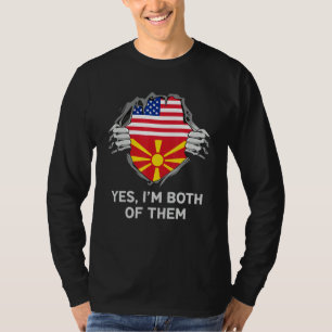 Halb Amerikanisch Halb Mazedonisch Männer Frauen T-Shirt