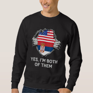 Halb amerikanisch halb serbisch USA Serbien Flagge Sweatshirt