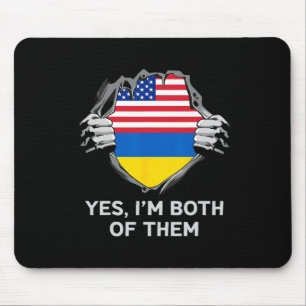 Halb Amerikanisch Halb Ukrainisch USA Ukraine Flag Mousepad