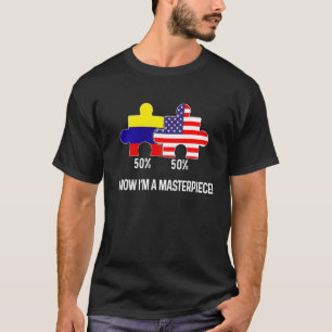 Halb amerikanische halb kolumbianische Flagge komb T-Shirt