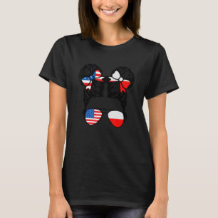 Halb amerikanisches halb polnisches Mädchen USA Po T-Shirt