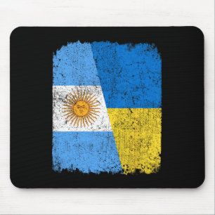 Halb argentinische halb ukrainische Flagge Heritag Mousepad