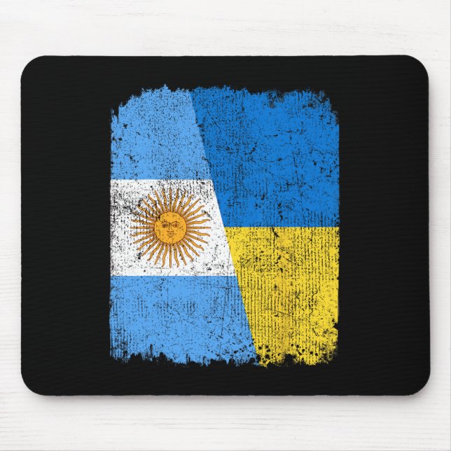 Halb argentinische halb ukrainische Flagge Heritag Mousepad (Vorne)