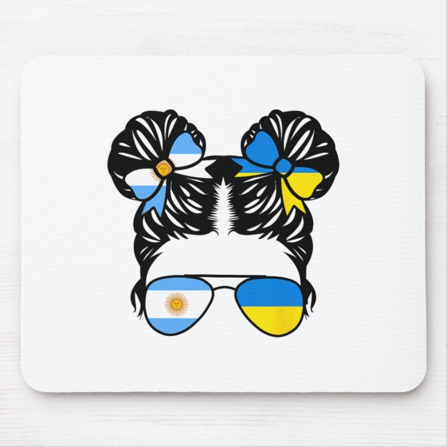Halb argentinische halb ukrainische Mädchen Argent Mousepad (Vorne)