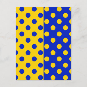 Halb Blau Gelbe Punkte Muster Design  Postkarte