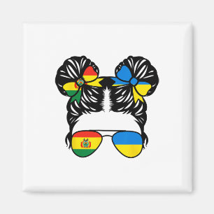 Halb bolivianisches halb ukrainisches Mädchen Boli Magnet