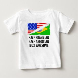 Halb brasilianisches halbes amerikanisches baby t-shirt