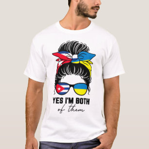 Halb Cun halb ukrainisches Mädchen Cu Ukraine-Flag T-Shirt