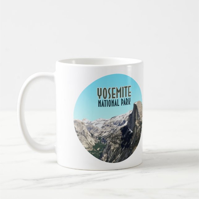Halb Dome Yosemite Nationalpark Vintag Souvenir Kaffeetasse (Links)