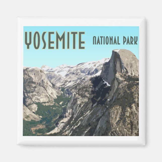 Halb Dome Yosemite Nationalpark Vintag Souvenir Magnet (Vorne)
