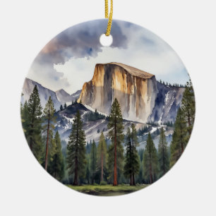Halb Dome Yosemite Nationalpark Wasserfarben Keramik Ornament