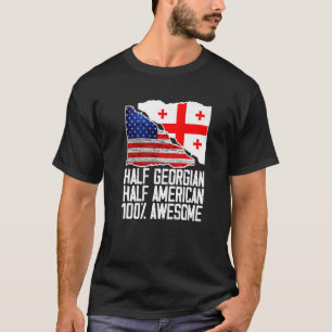 Halb georgischer Halbamerikanischer Georgien - US- T-Shirt