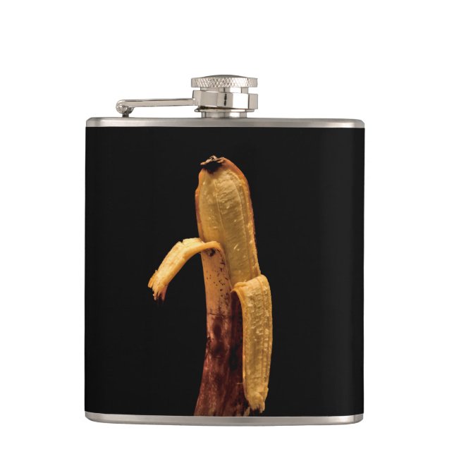 Halb geschälte Banane Stillleben Flachmann (Vorderseite)