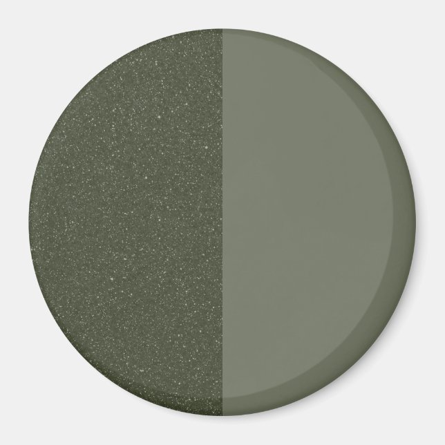 Halb geteiltes Moosgrün Magnet (Vorne)