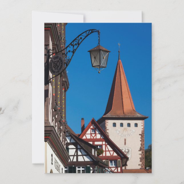 Halb-Holzhäuser in der Stadt Dankeskarte (Vorderseite)