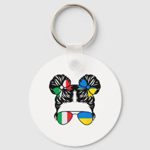 Halb italienisches halb ukrainisches Mädchen Itali Schlüsselanhänger