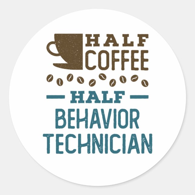 Halb-Kaffee-Halbpension Techniker ABA RBT Runder Aufkleber (Vorderseite)