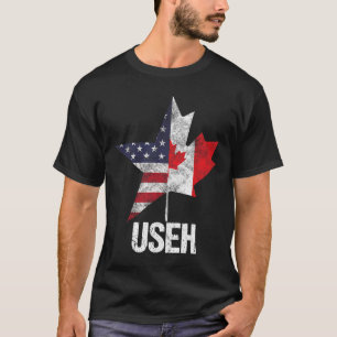 Halb kanadisch amerikanisch Useh Kanada USA-Flagge T-Shirt