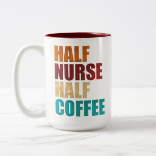 Halb Krankenschwester halb Kaffee Lustige Krankens Zweifarbige Tasse